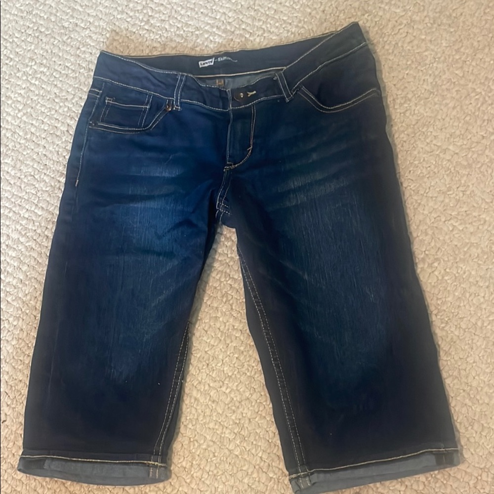 Levi's Indigo Kids Denim Long Shorts/Cropped Capris
